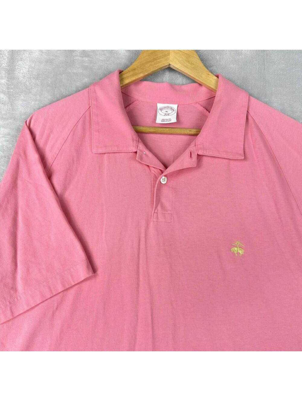 Brooks Brothers 346 Vintage Polo XL Pink Original Fit 100% Cotton Short Sleeve